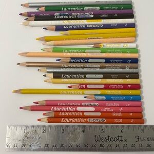 Lot of 24 Vintage Laurentien Coloured Pencils  Crayons Art Pencils Canada
